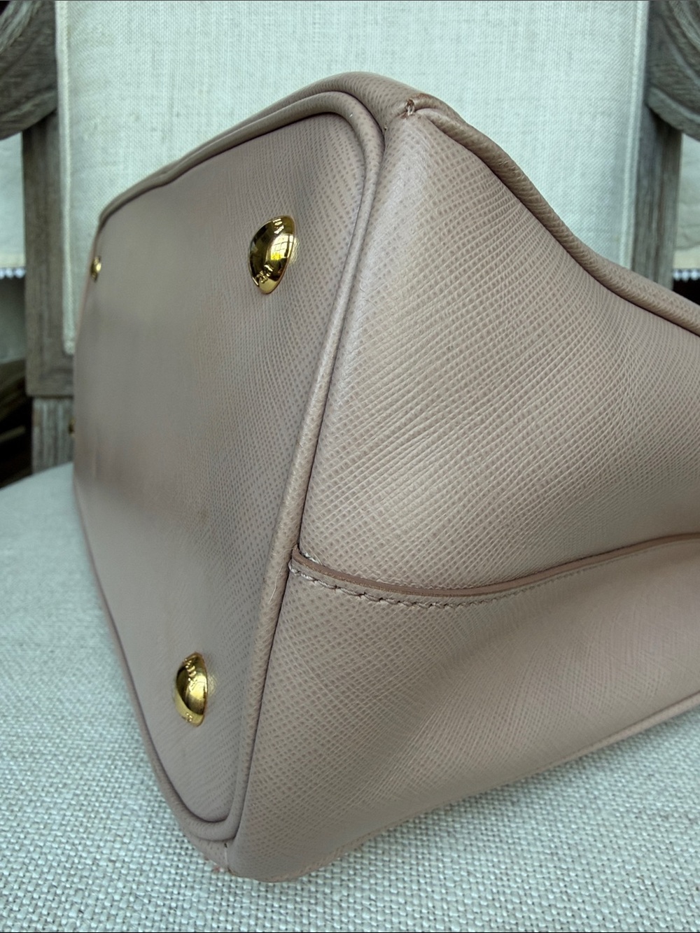 Prada Taupe Saffiano Leather Double-Handle Galleria Tote - Picture 6 of 8